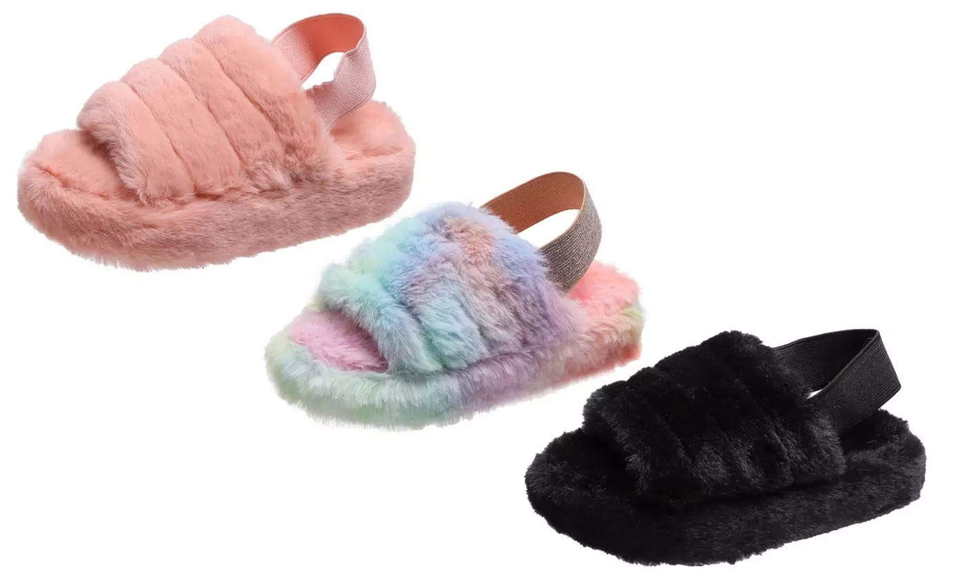 Chaussons pour enfants en fausse fourrure - Primary Image