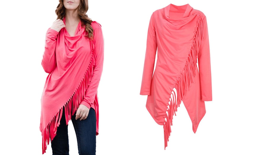 Image 4: Women's Fringed Cardigan