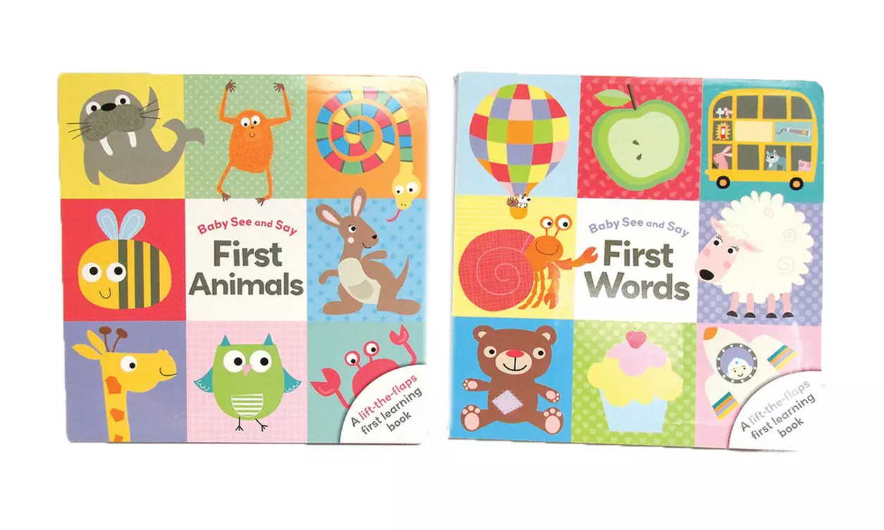 Baby See and Say First Words and First Animals Kids Board Book Set - Primary Image