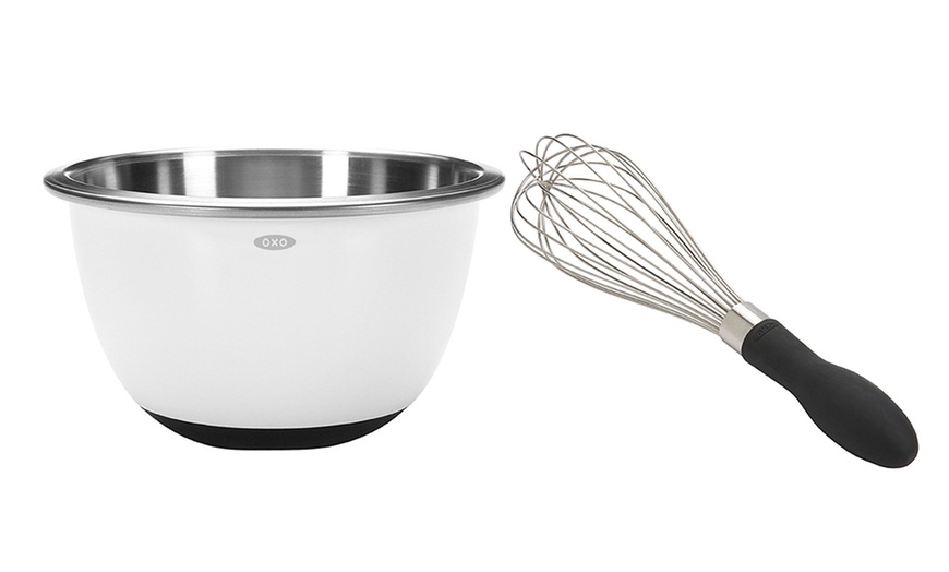 Image 1: Oxo Mixing Bowl and Whisk