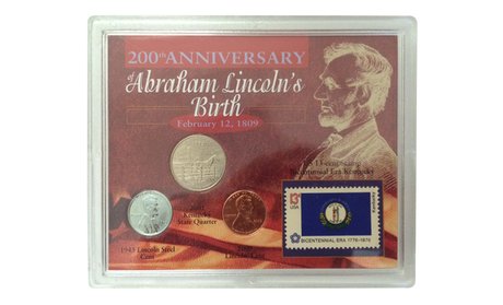 200th Anniversary of Abraham Lincoln Birth Coin and Stamp Collection