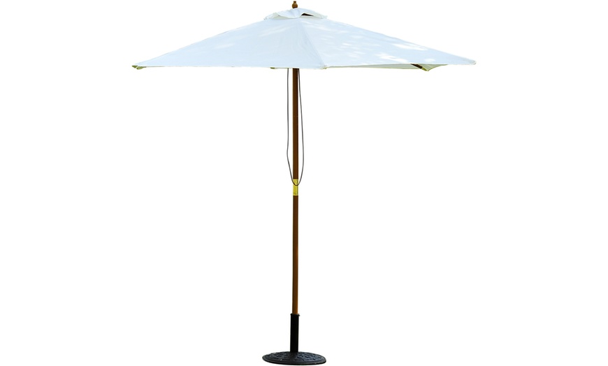 Image 2: Outsunny 2.5m Wood Garden Parasol