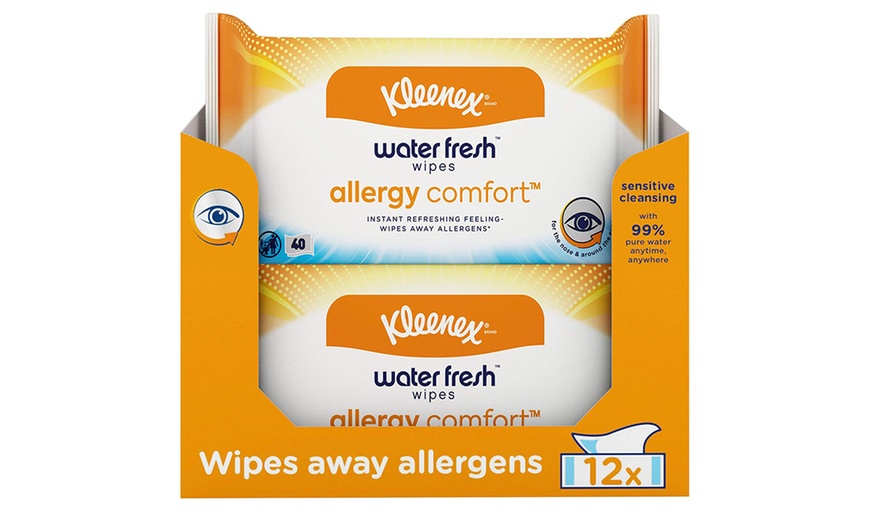 Image 3: 12-Pack of Kleenex Allergy Comfort Water Fresh Wipes