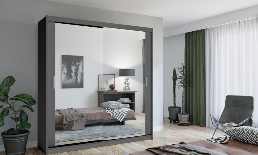 Image 3: Double Mirror Sliding Door Wardrobe