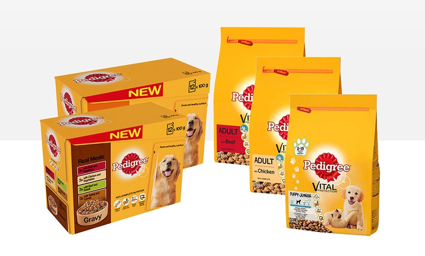 Image 1: Pedigree Dog Pouches and Dry Food