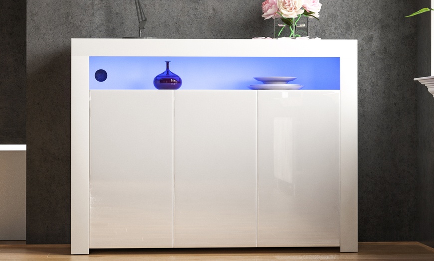 Image 27: Vida Designs Nova Two- or Three-Door LED Sideboard