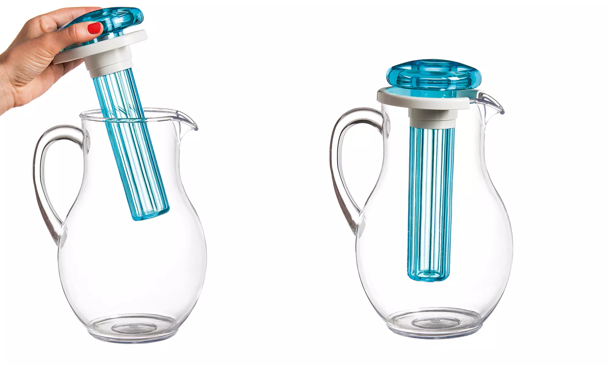 Clear Acrylic Pitcher with Ice Tube - Primary Image