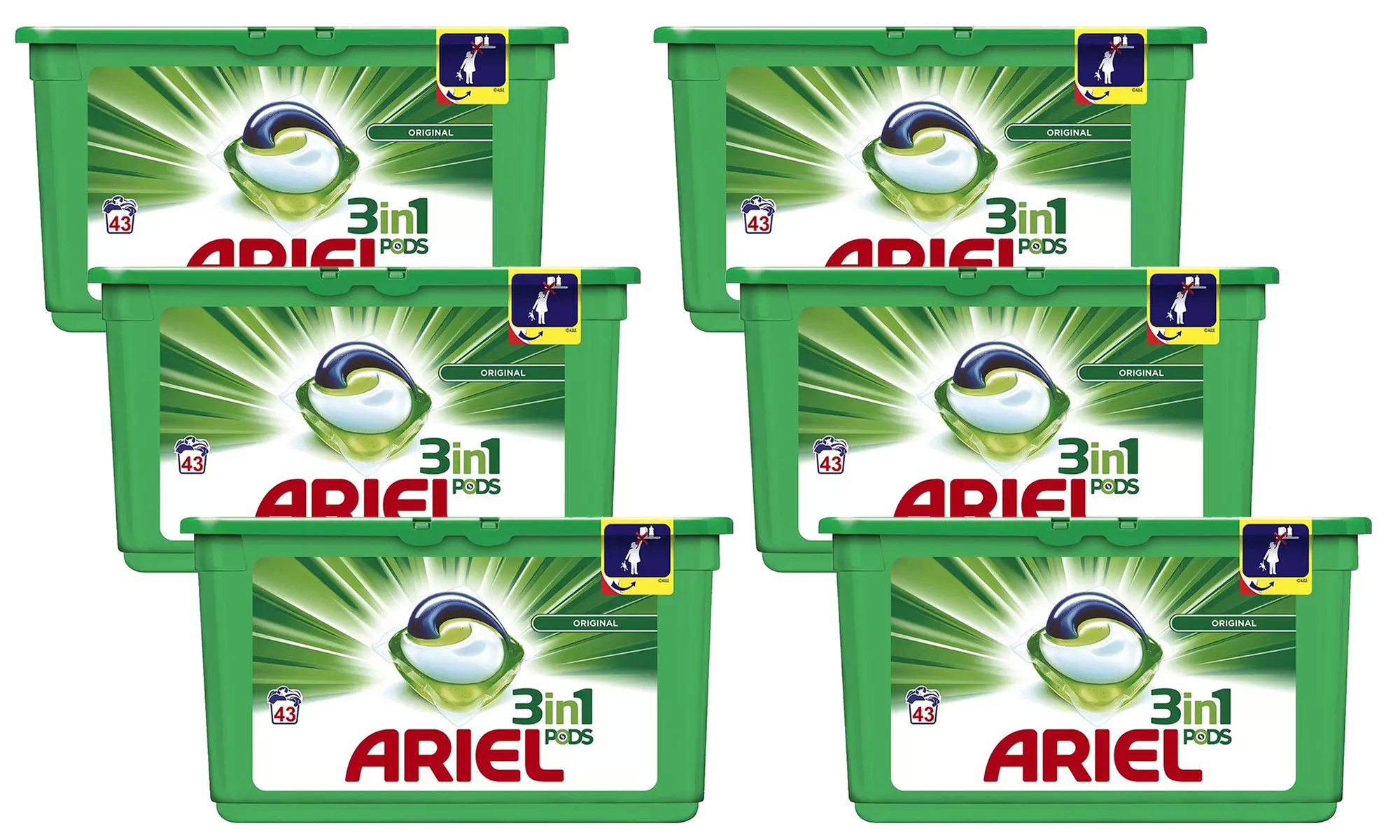 43, 129 ou 258 dosettes de lessive Ariel Pods 3 en 1 - Image 3