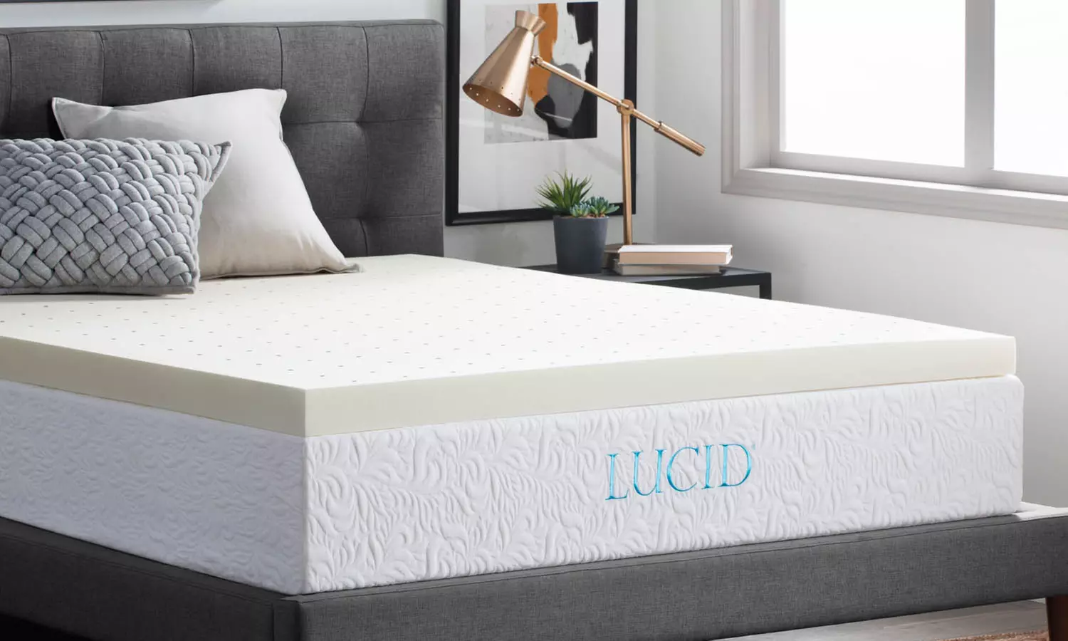 LUCID Ventilated Memory Foam Mattress Topper (Multiple Options Available) - Primary Image