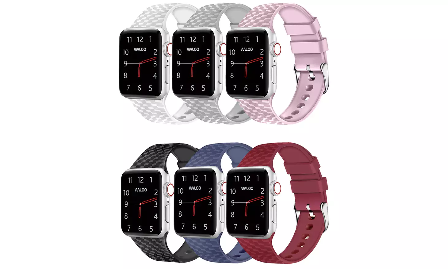 Waloo Carbon Fiber Silicone Band for Apple Watch Series 1–5 - Primary Image