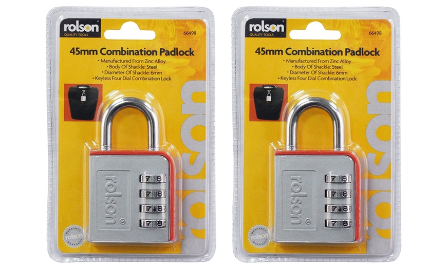 Image 1: 45mm Rolson Combination Padlocks