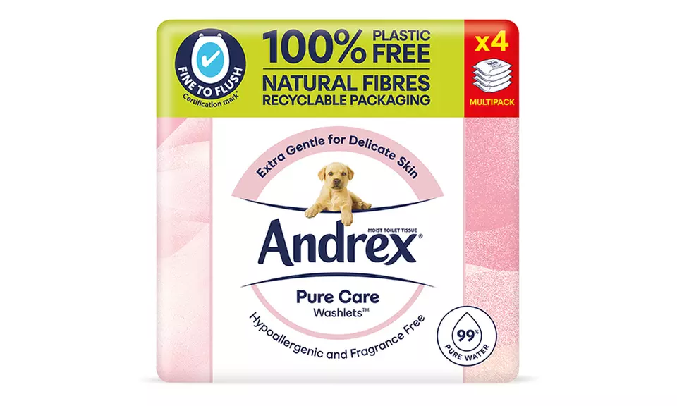 Andrex Washlets Confident Clean Biodegradable & Flushable Toilet Wipes