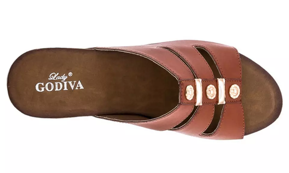 Lady Godiva Women's Strappy Wedge Sandals - Second Medium