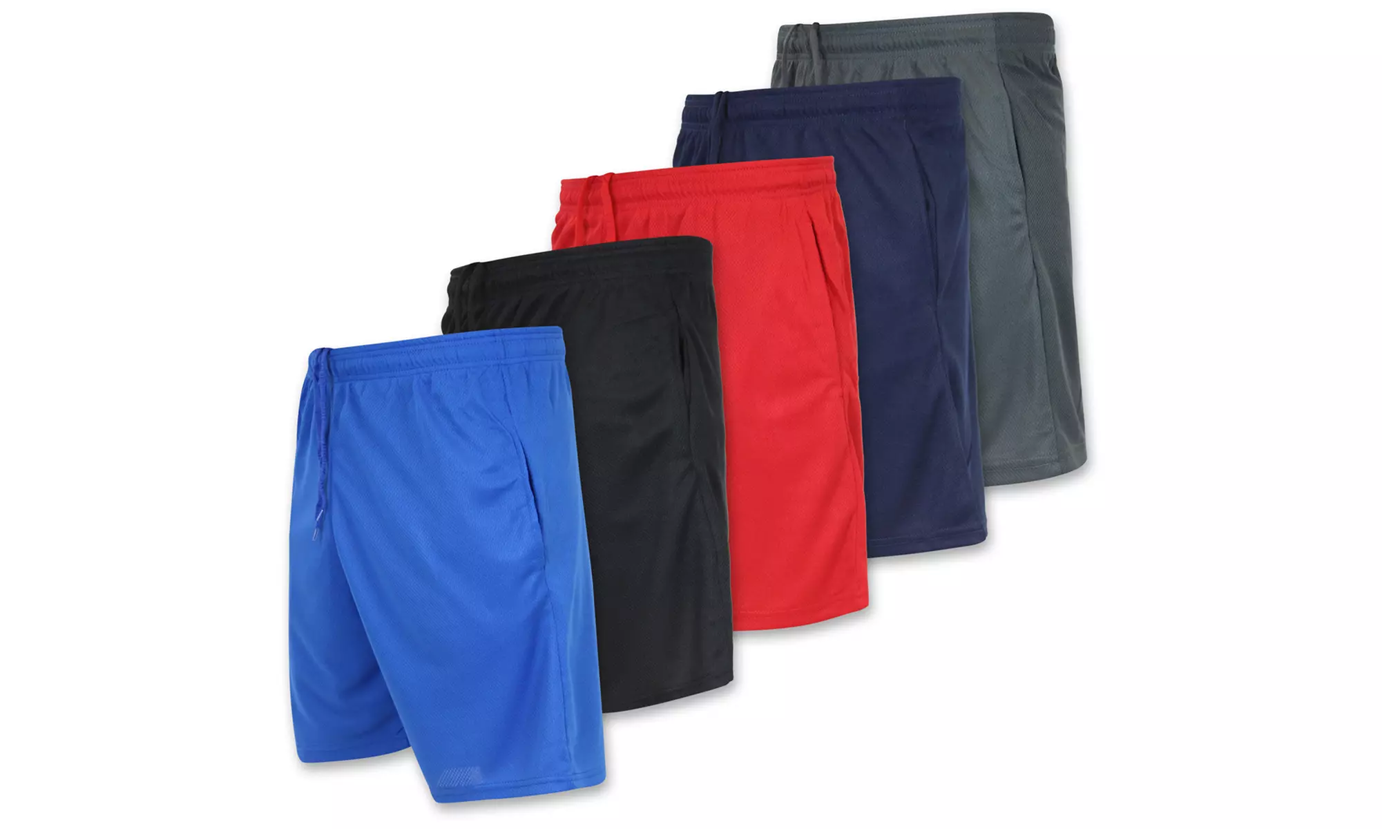 American Legend Men's Active Mesh Performance Shorts - 5 Pack - Second Medium