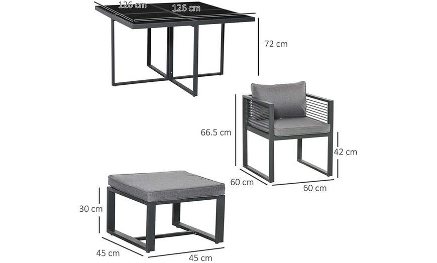 Image 6: Outsunny Eight-Seater Outdoor Cube Dining Set