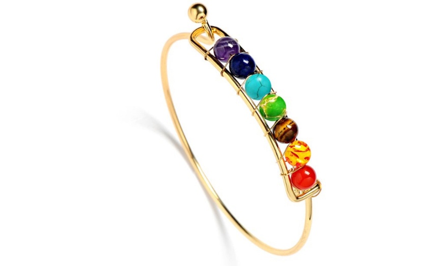 Image 3: Seven-Chakra Bangle Bracelet