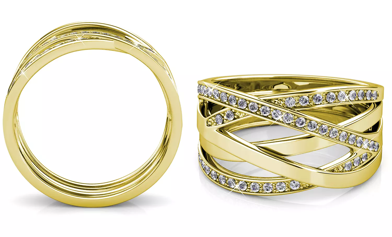 Criss-Cross Ring with Austrian Crystals