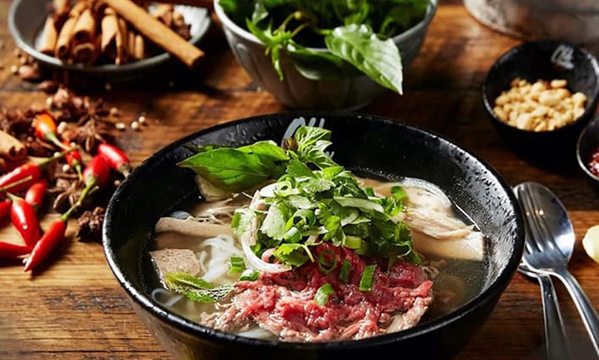 Image 5: Old Man Pho Signature Wagyu Pho Bowl with Optional Homemade Iced Tea