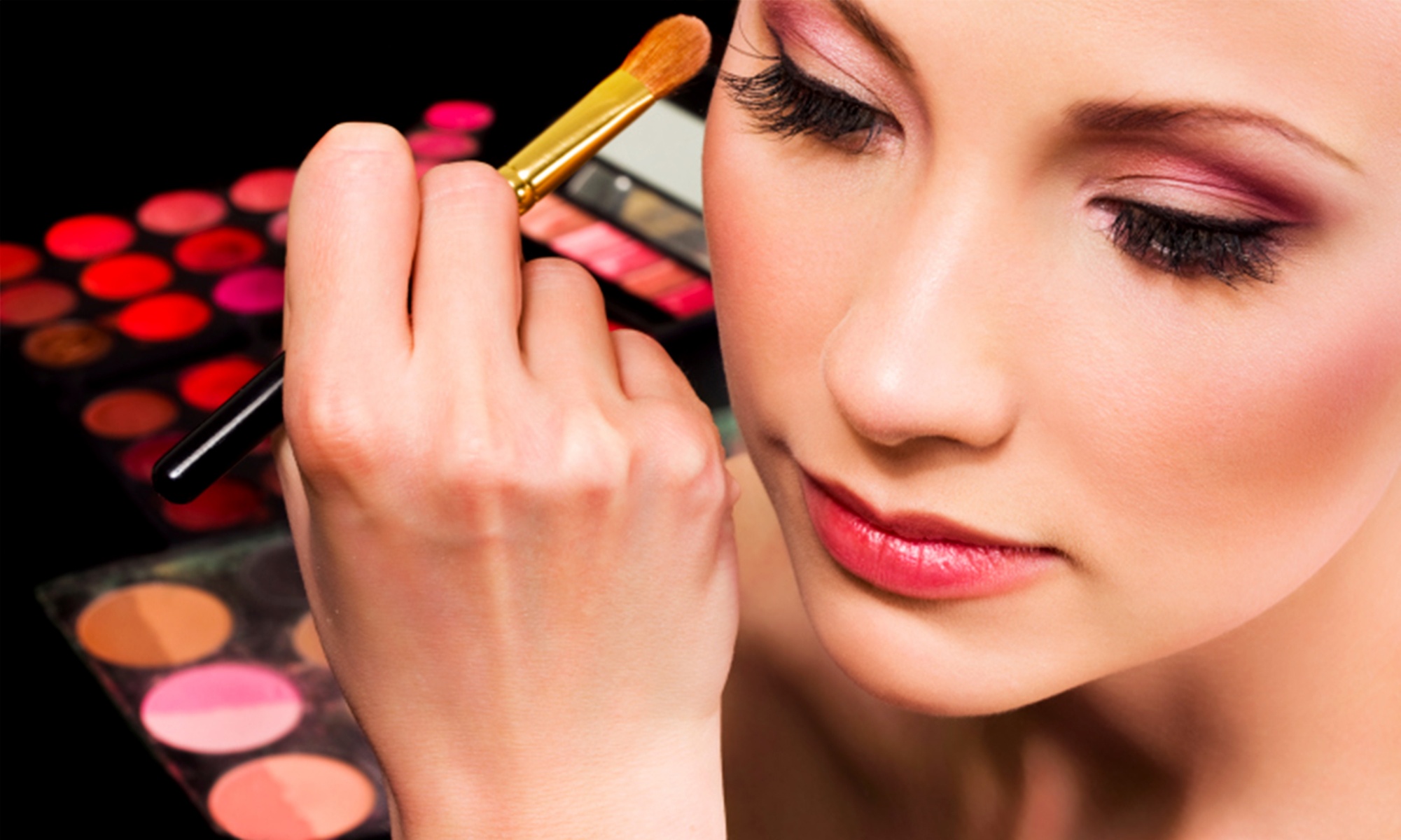 Party Glam Makeup with Strip Eyelashes or Upstyle/Formal Hairstyles