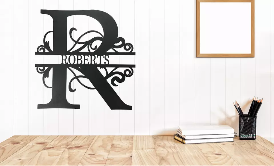 One 14.5" Split Monogram Metal Name Sign from Metal Unlimited (Up to 50% Off) - Second Medium
