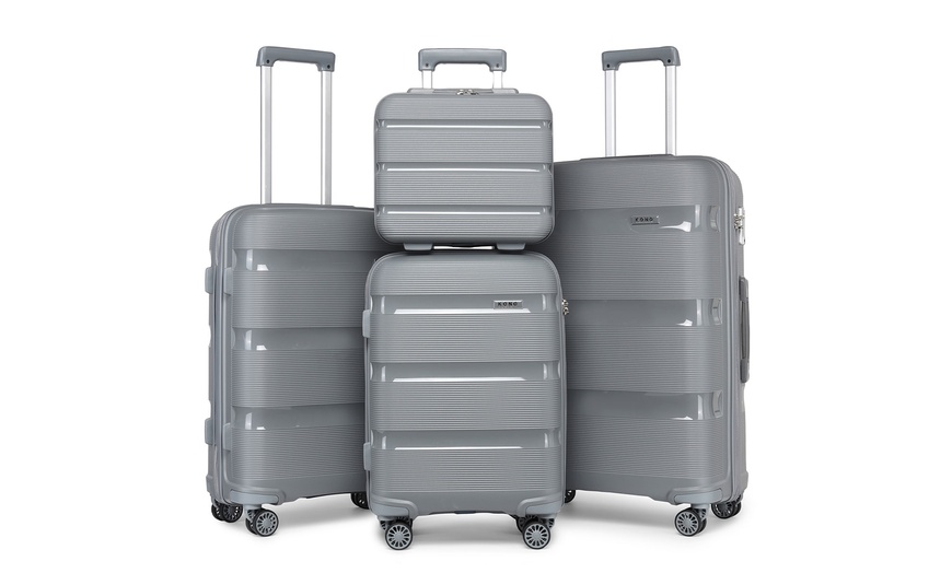 Image 2: One or Three Kono Grey PP Hard Shell Suitcases 