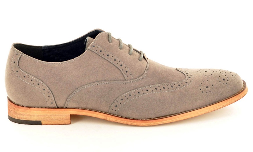 Image 10: Men's Faux Suede Brogue Shoes