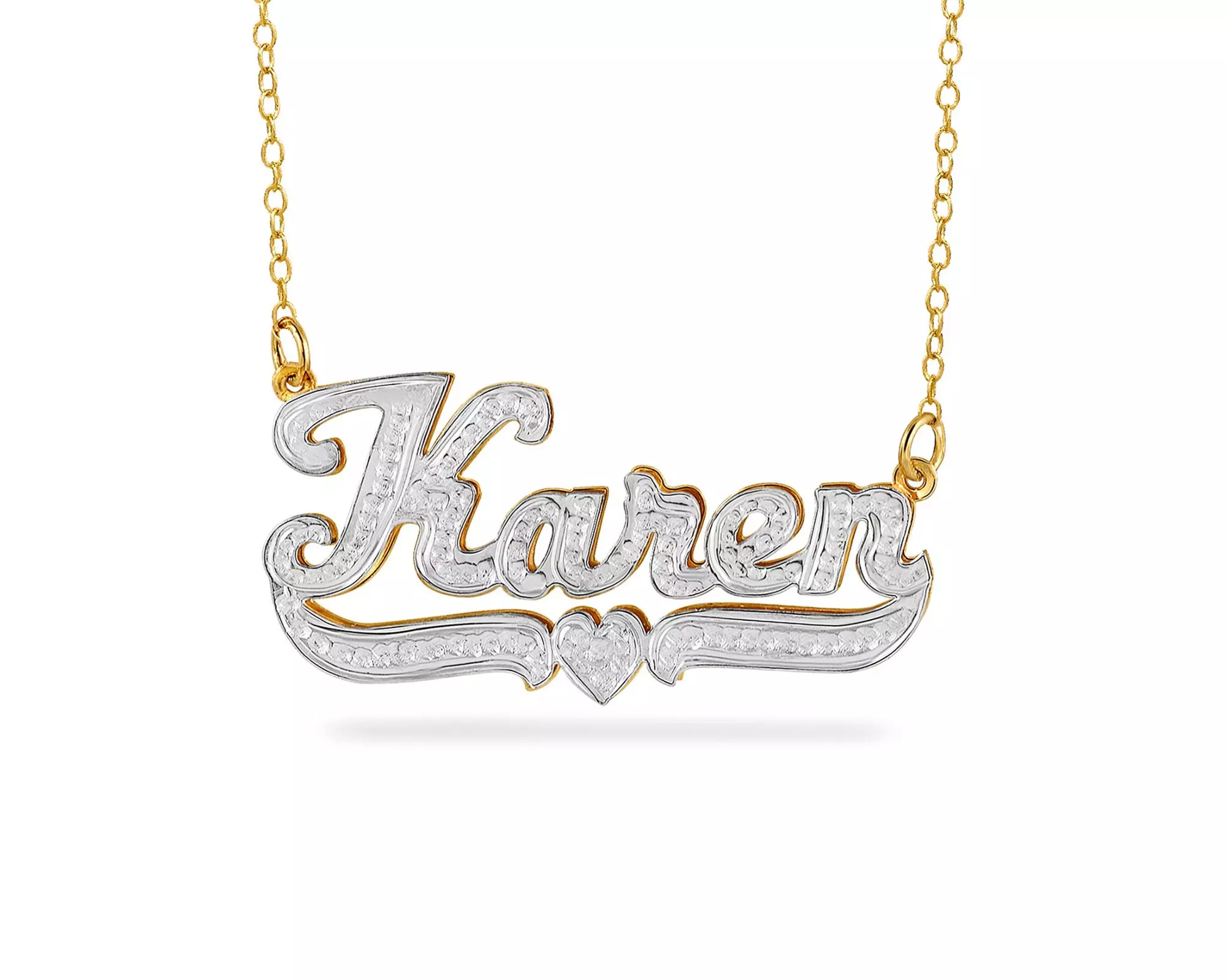 Double-Plated Block Name or Script Name Necklace at MonogramHub