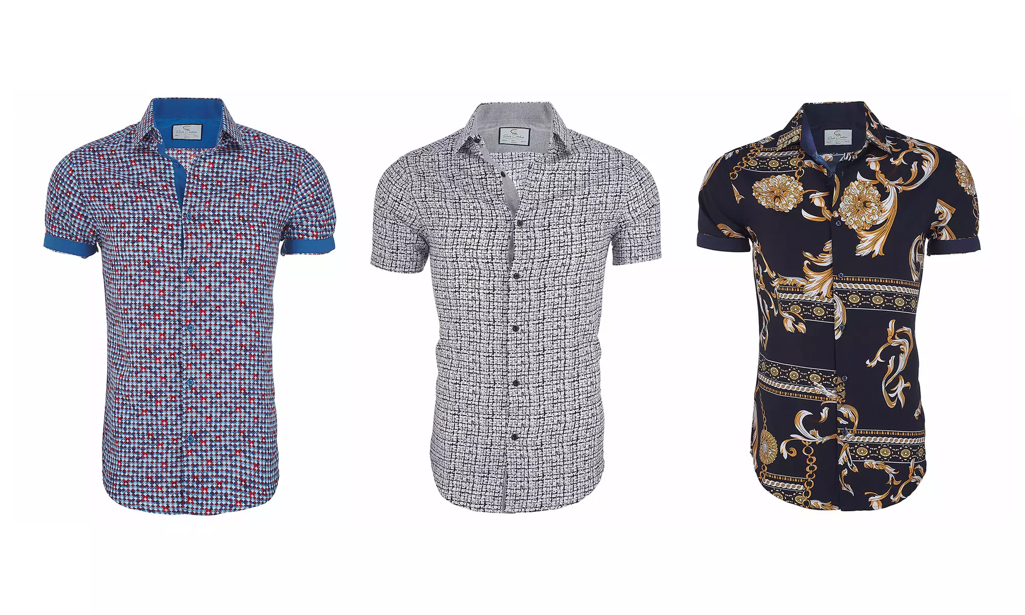 Suslo Couture Men's Faded Slim-Fit Long Sleeve Button Down Shirt (S-3XL) - Primary Image