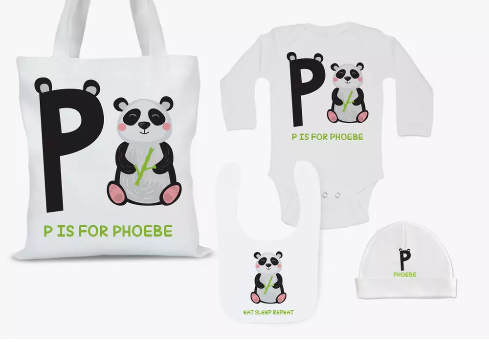 Personalized Tote Bag, Baby Bib, Baby Cap, Infant Romper, or All Four from Monogram Online (Up to 75% Off) - Primary Image