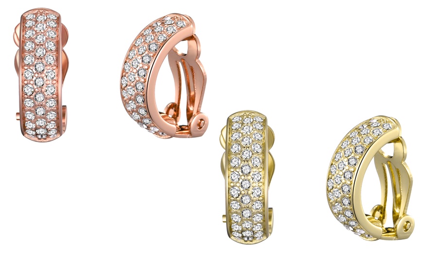 Image 12: Philip Jones Clip-On Earrings with Crystals from Zircondia®