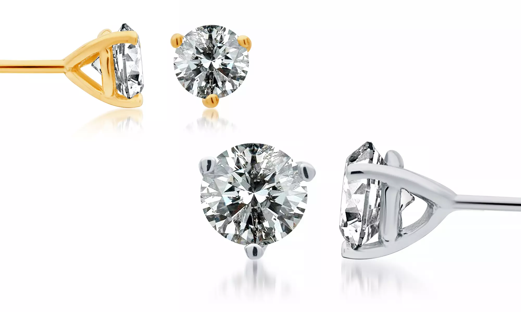1/4-1/2 CTTW Martini-Set Certified Diamond Stud Earrings in 14K Gold - Primary Image