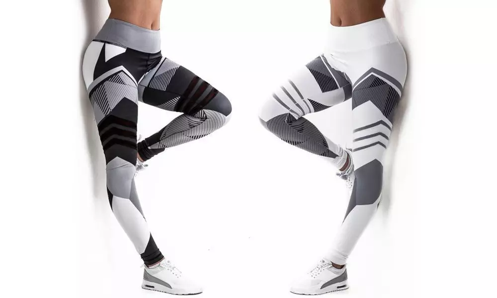 1 ou 2 leggings fitness imprimés géométriques pour femme - Primary Image