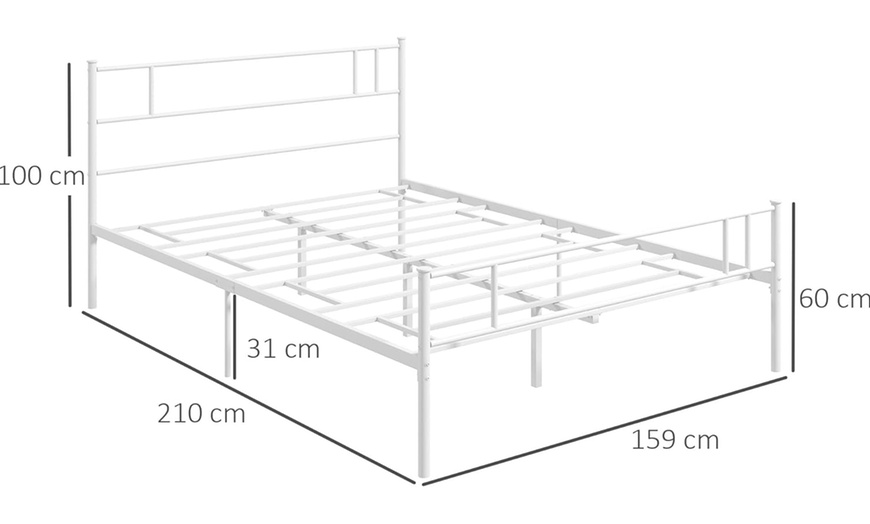 Image 7: HomCom Double Metal Bed Frame