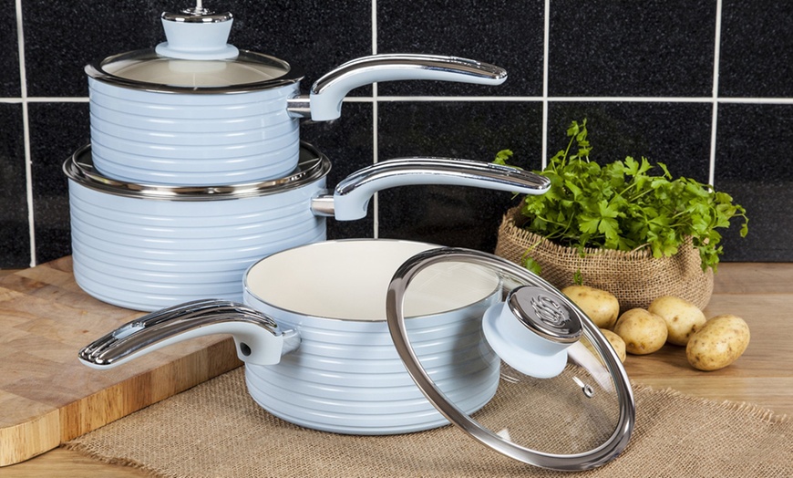 Image 2: Swan Three-Piece Saucepan Set