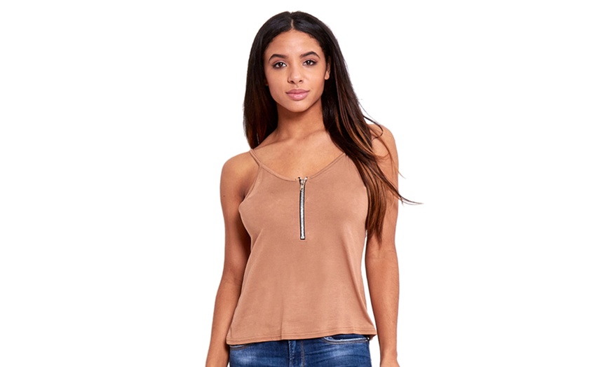 Image 10: Women's Zip-Front Cami Top