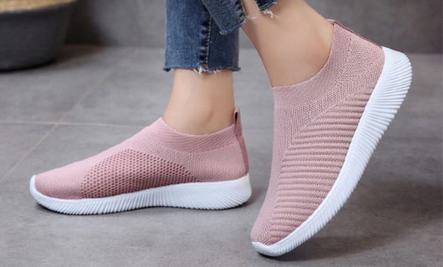 Image 1: Women's Mesh Slip-On Sneakers