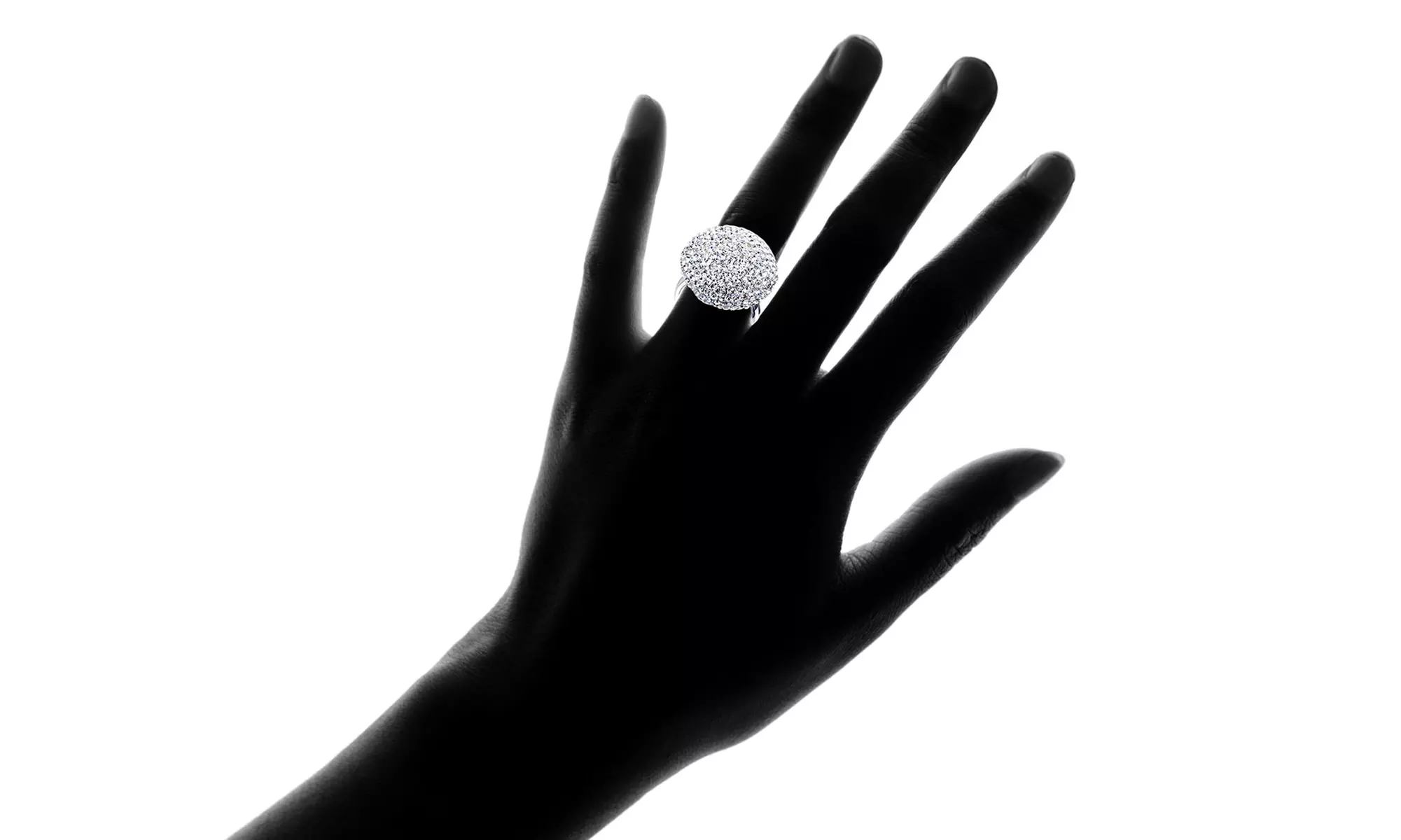 Crystal Dome Ring Made with Swarovski Elements (Size 8) - Second Medium