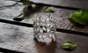 18k White Gold Leaf Ring Made With crystals from Swarovski