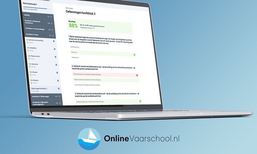 Image 2: Ahoy: Online cursus Klein Vaarbewijs 1 naar keuze met Examentraining