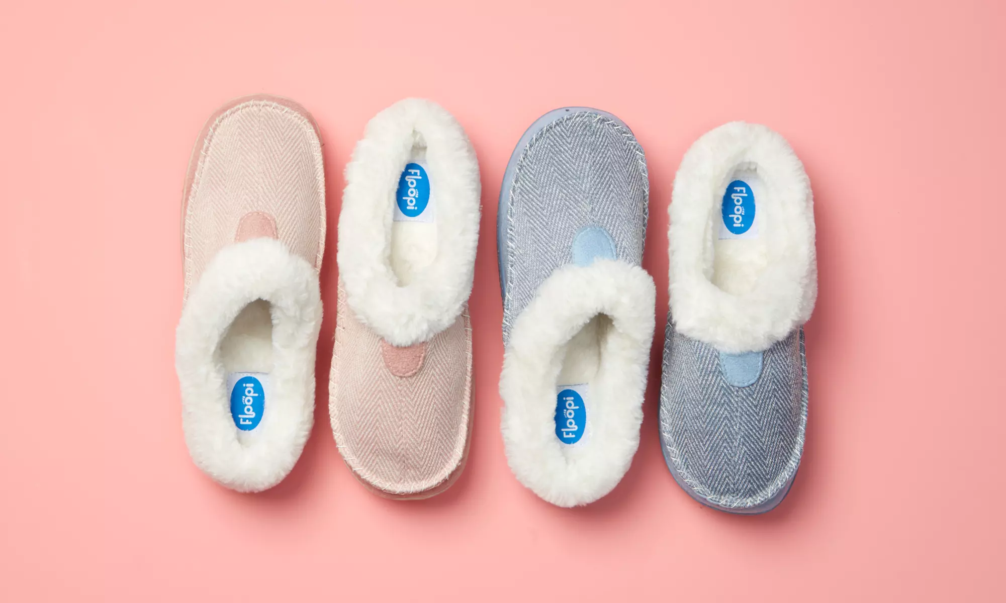 Floopi Women's Indoor Outdoor Herringbone Fur Lined Clog Slipper with Memory Foam - Primary Image