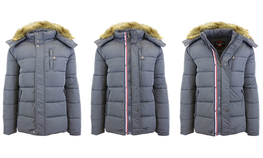 Image 11: Spire By Galaxy Men's Heavyweight Jackets with Detachable Hood