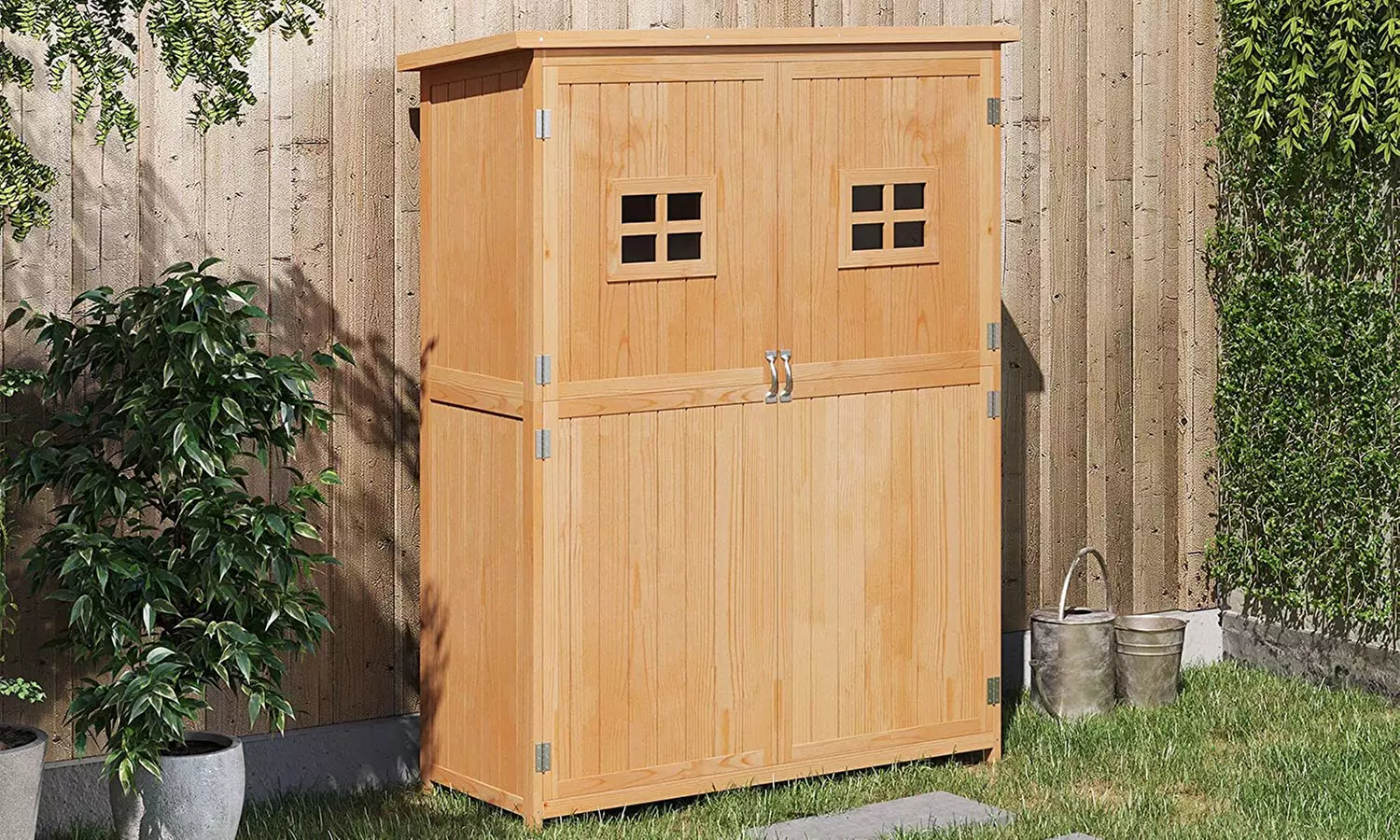 Outsunny Wooden Garden Shed