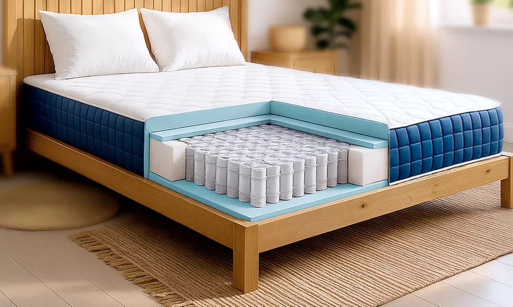 Materasso a molle insacchettate e memory foam