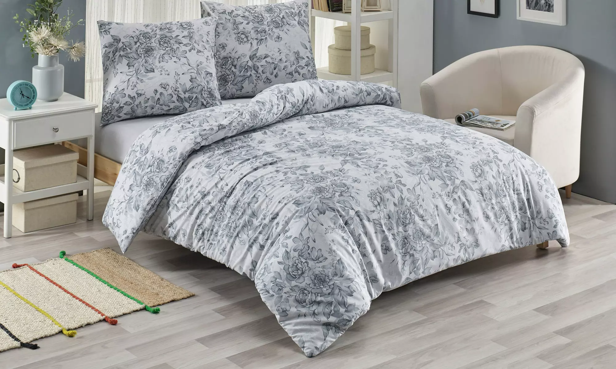 Ensemble housse de couette avec 2 taies d'oreiller
