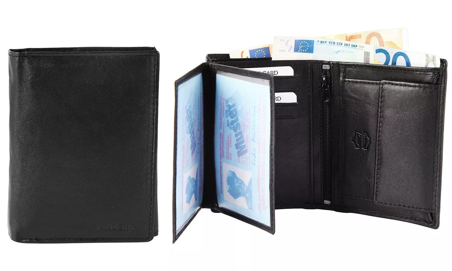 1x, 2x, oder 3x Herren- oder Unisex-Geldbörse aus Leder