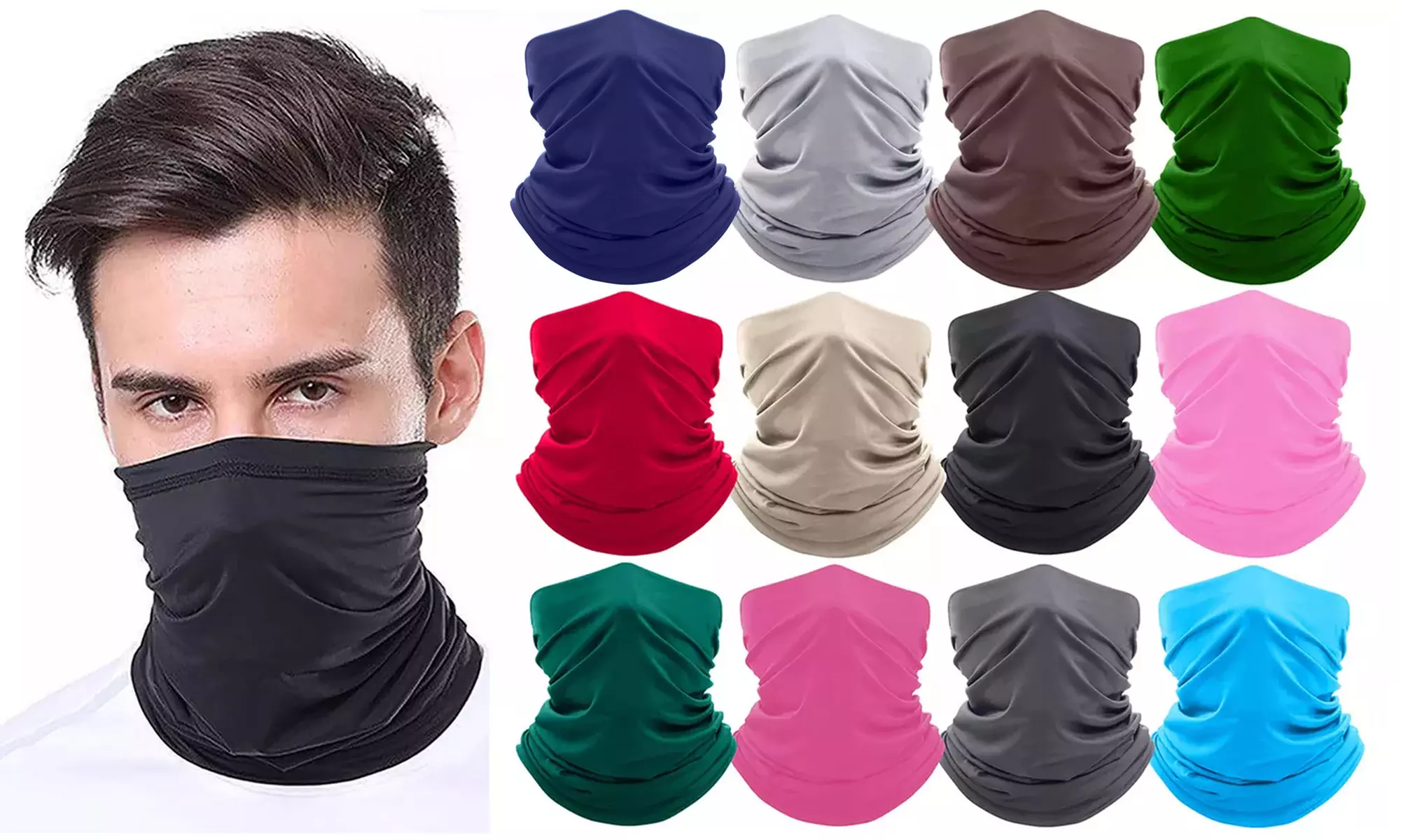 Moisture-Wicking Neck Gaiter Breathable Stretch Face Mask - Primary Image