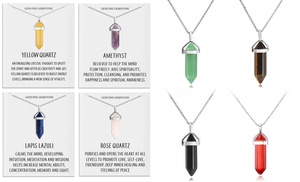 Up to Three Philip Jones Cylinder Gemstone Quote Necklaces