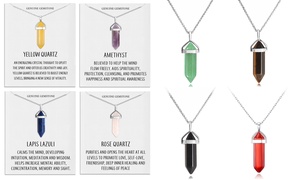  Up to Three Philip Jones Cylinder Gemstone Quote Necklaces 