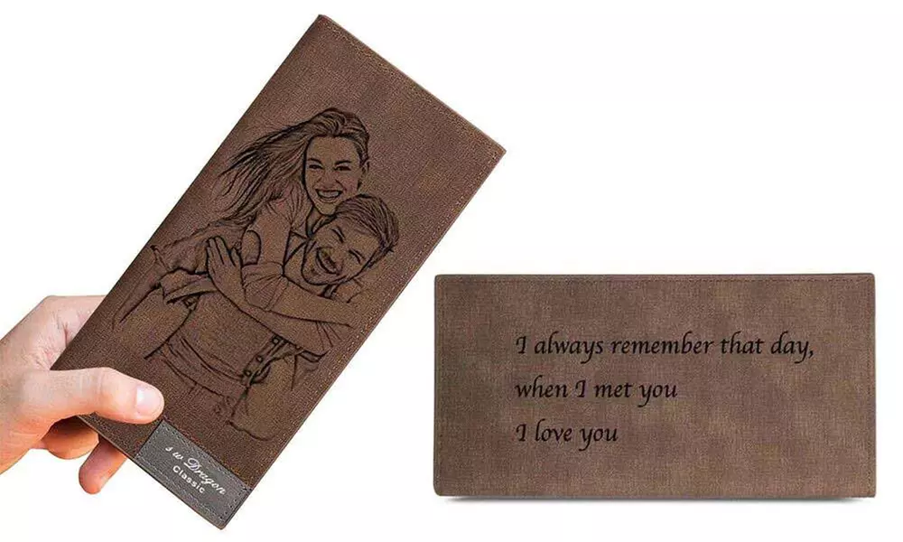 1 or 2 Personalized Women's Wallets with Engraved Photo and Message