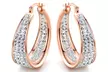18K Gold Plated Hoop Earrings Made with Swarovski Crystals - Second Medium